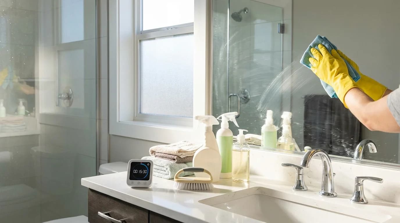 Städa badrummet på 20 minuter — metoden som faktiskt håller