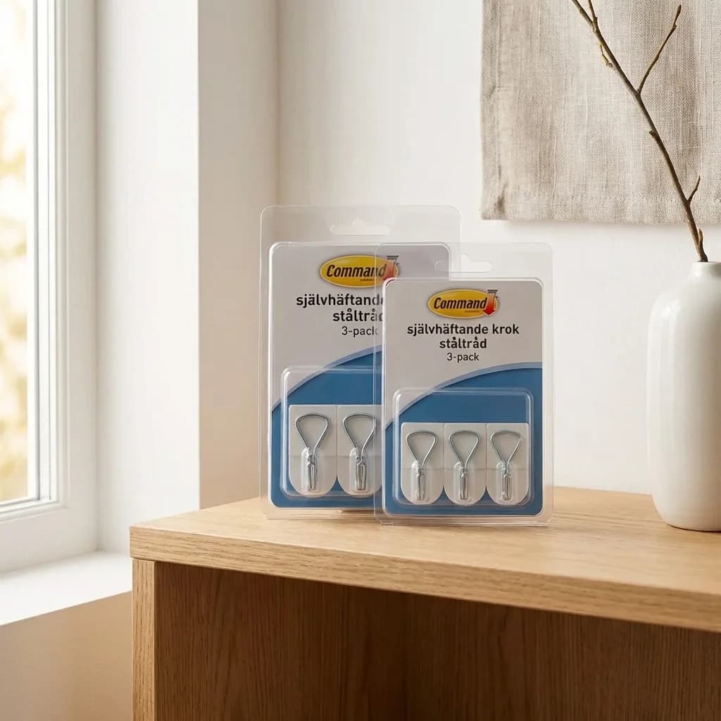 COMMAND Command självhäftande krok ståltråd, 3-pack — Miljöbild