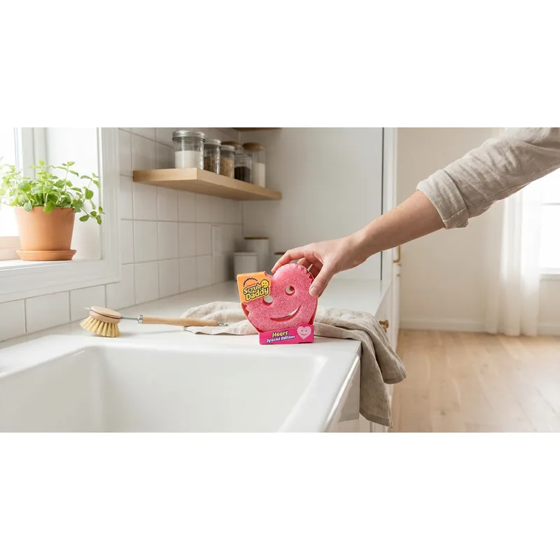 SCRUB DADDY Scrub Daddy Heart Special Edition rengöringssvamp — Miljöbild