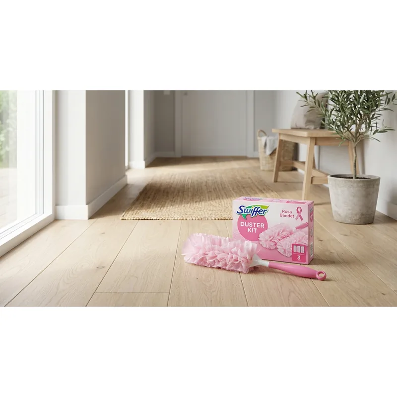 SWIFFER Swiffer Duster Kit dammvippa och 3 refiller, Rosa Bandet — Miljöbild