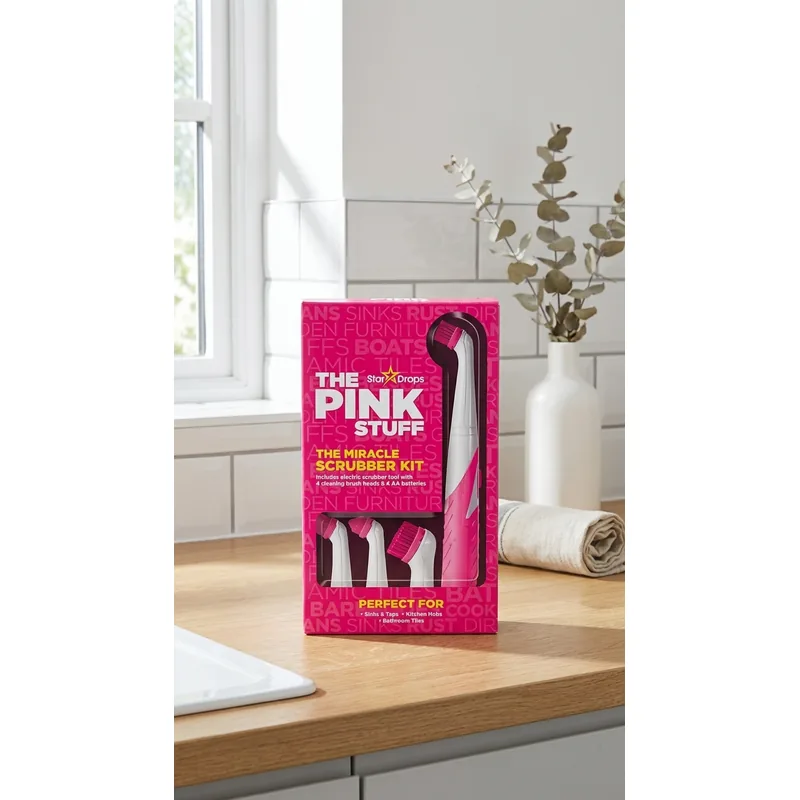 THE PINK STUFF The Pink Stuff Miracle Scrubber Kit borste, batteri — Miljöbild