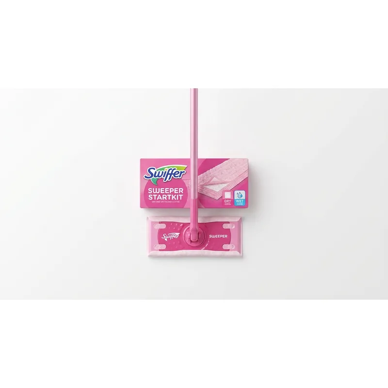 SWIFFER Swiffer Sweeper Startkit mopp och golvdukar, rosa — Produktbild