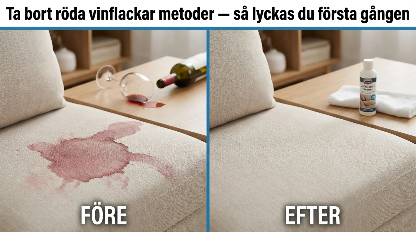 Före och efter — Ta bort röda vinflackar metoder — så lyckas du första gången